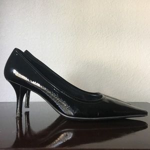Black Patent Pointed Prada Heels